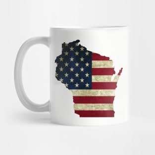 Wisconsin American Flag Mug